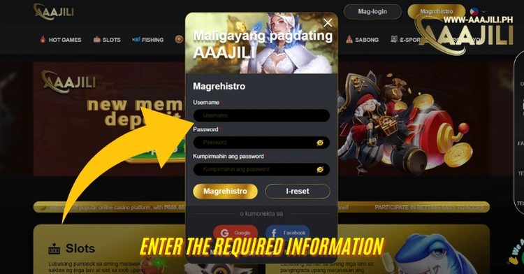 You will see blank boxes requiring players to enter information