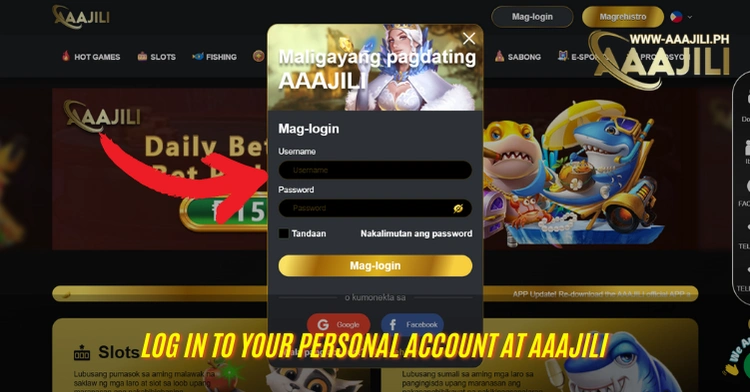 Log in to your personal account at Aaajili